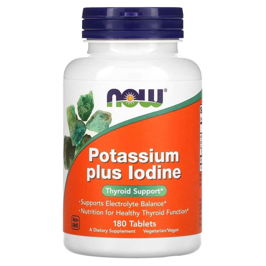 Now Витамины и минералы NOW Potassium plus Iodine, 180 таблеток, , 