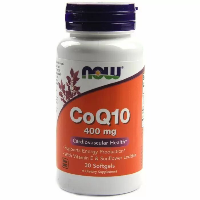 Now Натуральная добавка NOW CoQ-10 400 mg, 30 капсул, , 