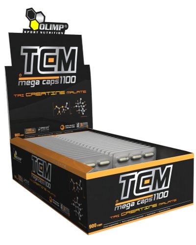 TCM Mega Caps 1100, 60 piezas, Olimp Labs. Tri-Creatina Malato. 