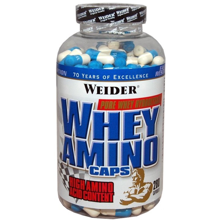 Whey Aminos Caps, 280 piezas, Weider. Complejo de aminoácidos. 