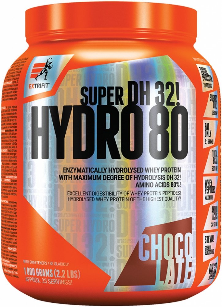 Super Hydro 80 DH32, 1000 g, EXTRIFIT. Whey hydrolyzate. Lean muscle mass Weight Loss recovery Anti-catabolic properties 