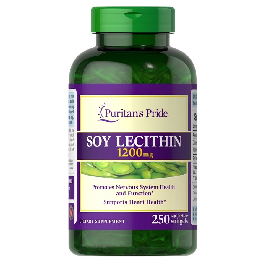 Натуральная добавка Puritan's Pride Soy Lecithin 1200 mg, 250 капсул,  мл, Puritan's Pride. Hатуральные продукты. Поддержание здоровья 