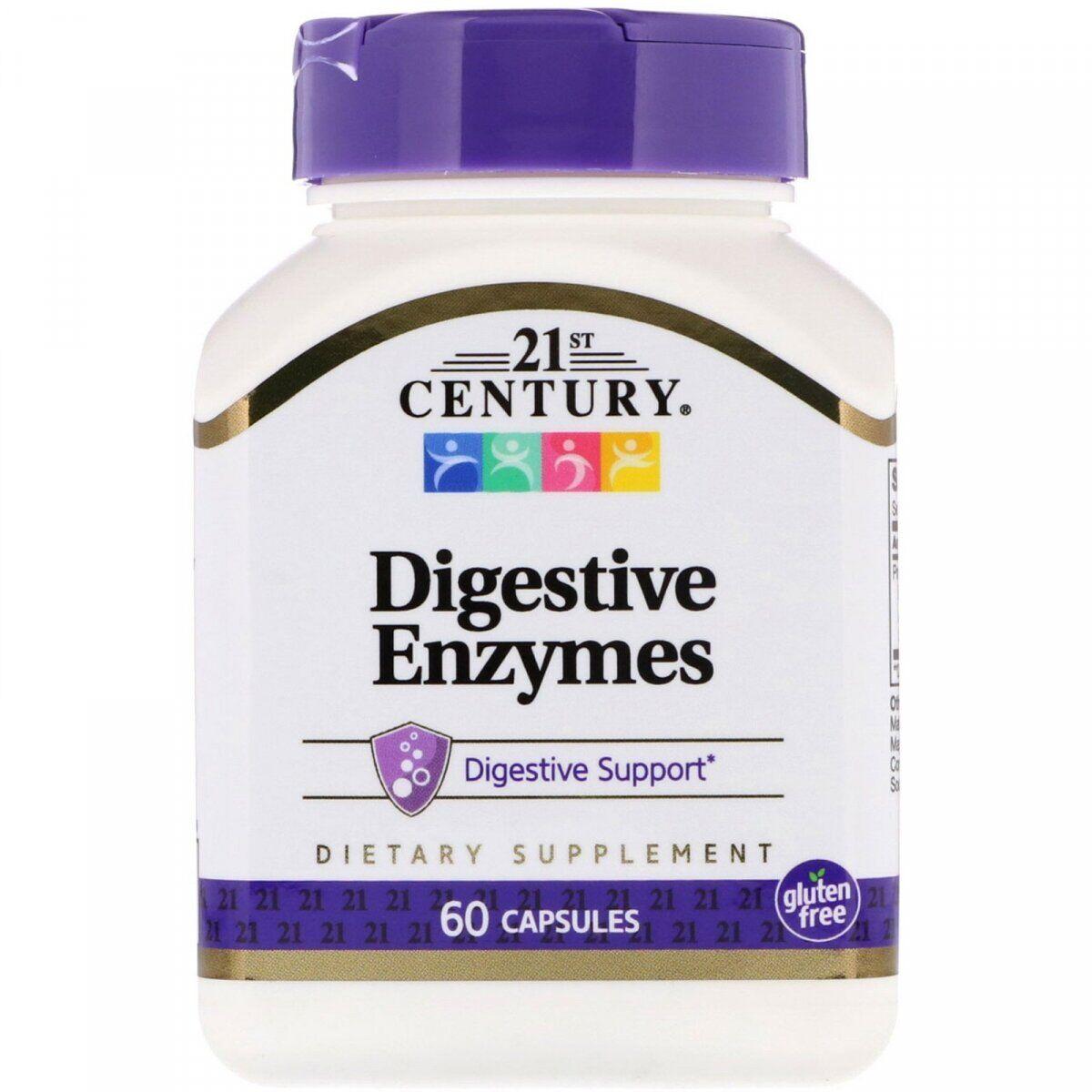 Травні ферменти 21st Century Digestive Enzymes 60 Caps,  мл, 21st Century. Витамины и минералы. Поддержание здоровья Укрепление иммунитета 
