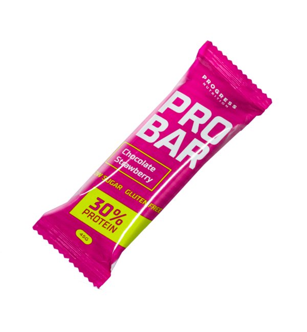 Батончик Progress Nutrition Pro Bar, 45 грамм Шоколад клубника,  мл, Progress Nutrition. Батончик. 