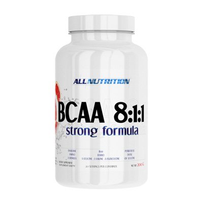 BCAA 8:1:1 Strong Formula , 200 g, AllNutrition. BCAA. Weight Loss recovery Anti-catabolic properties Lean muscle mass 