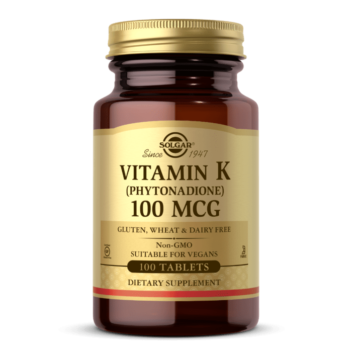 Solgar Витамин К Solgar Vitamin K 100 mcg phytonadione 100 таблеток, , 