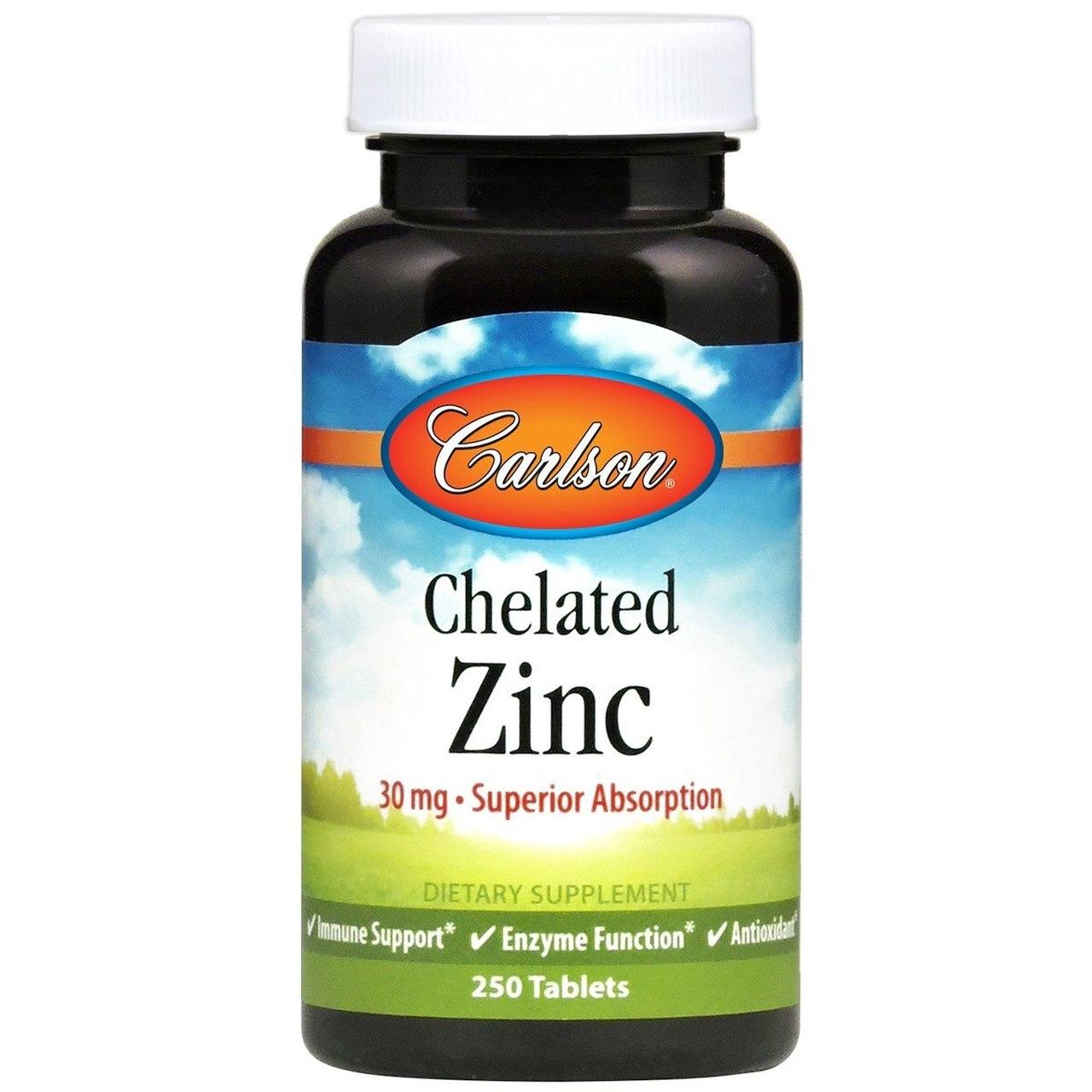 Carlson Labs Цинк хелат Carlson Labs Chelated Zinc 30 mg (250 таб) карлсон лабс , , 