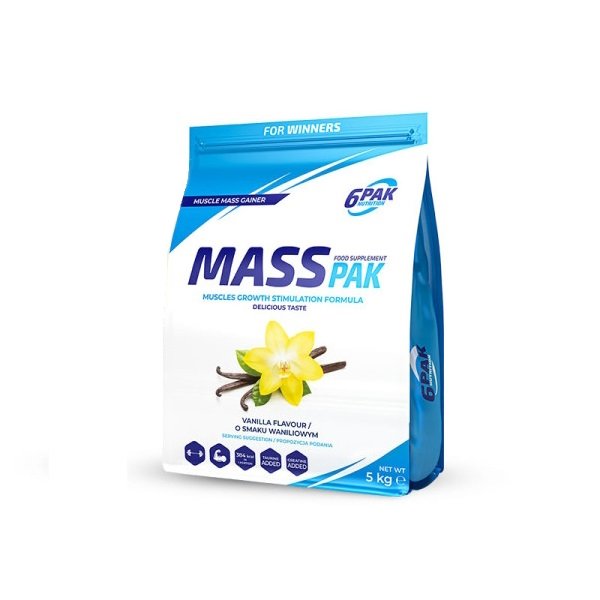 Гейнер 6PAK Nutrition Mass PAK, 5 кг Ваниль,  ml, 6PAK Nutrition. Gainer. Mass Gain Energy & Endurance recovery 