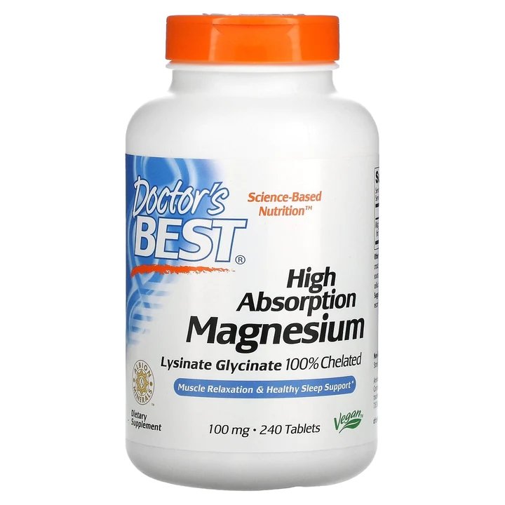 Doctor's BEST Витамины и минералы Doctor's Best Magnesium 100 mg High Absorption, 240 таблеток, , 