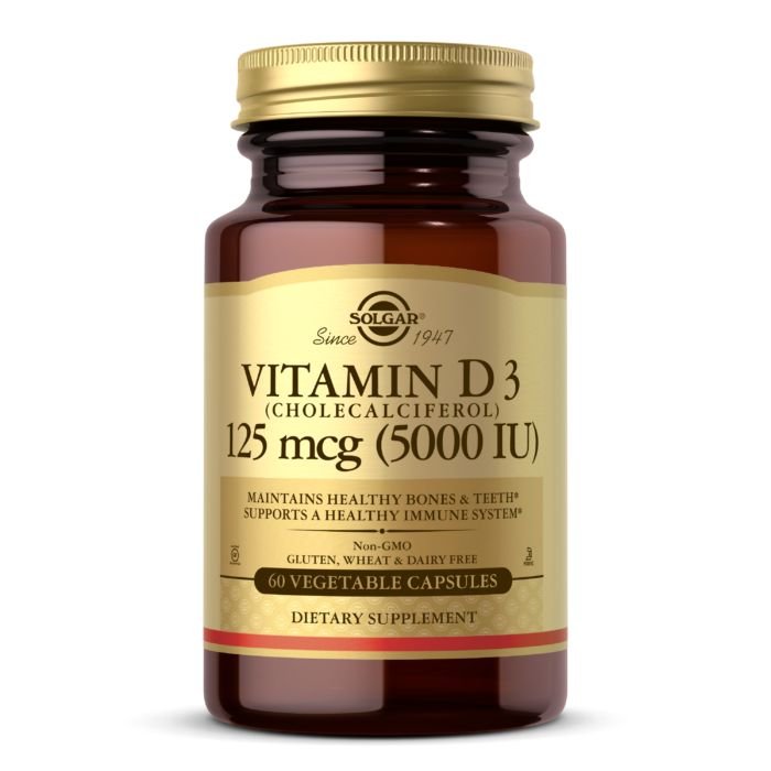 Solaray Витамины и минералы Solgar Vitamin D3 125 mcg, 60 вегакапсул, , 