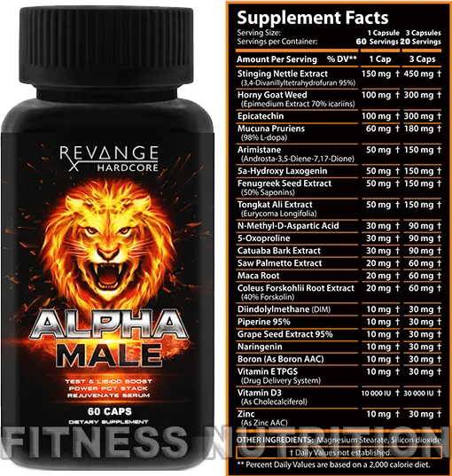 REVANGE  ALPHA MALE 60 шт. / 60 servings,  мл, Revange. Бустер тестостерона