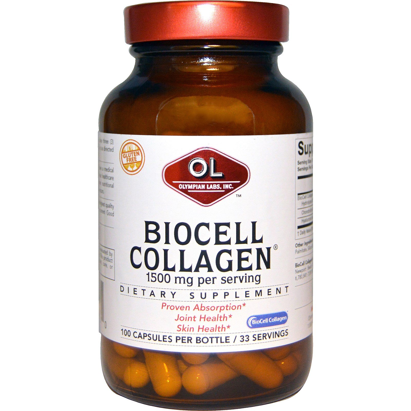 Biocell Collagen, 100 шт, Olympian Labs. Глюкозамин. Поддержание здоровья Укрепление суставов и связок 