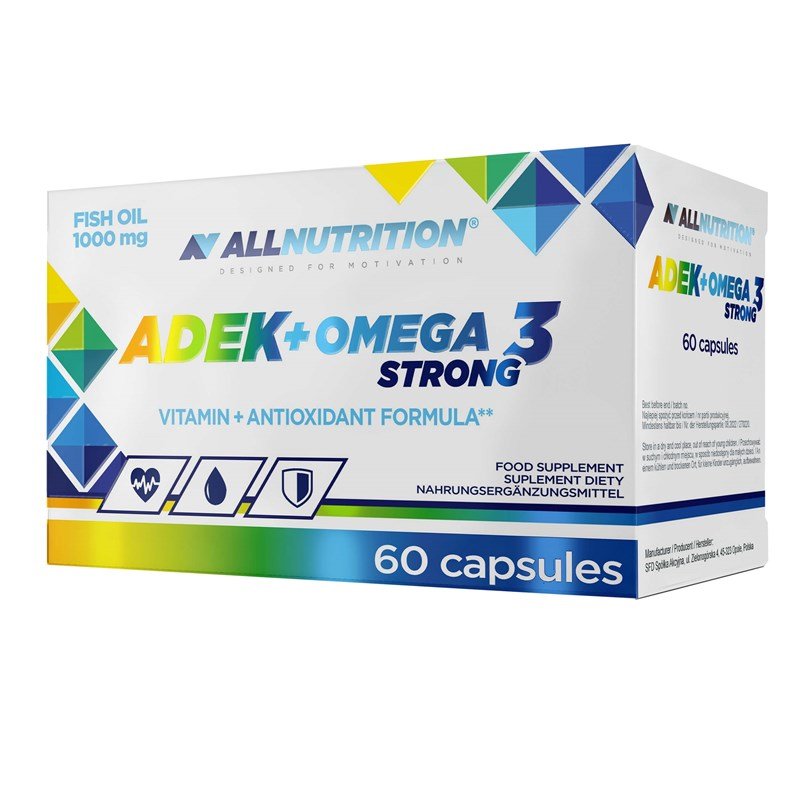 Жирные кислоты AllNutrition ADEK + Omega 3 Strong, 60 капсул,  мл, AllNutrition. Жирные кислоты (Omega). Поддержание здоровья 