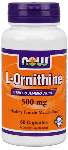 L-Ornithine 500 mg, 60 шт, Now. L-Орнитин. 