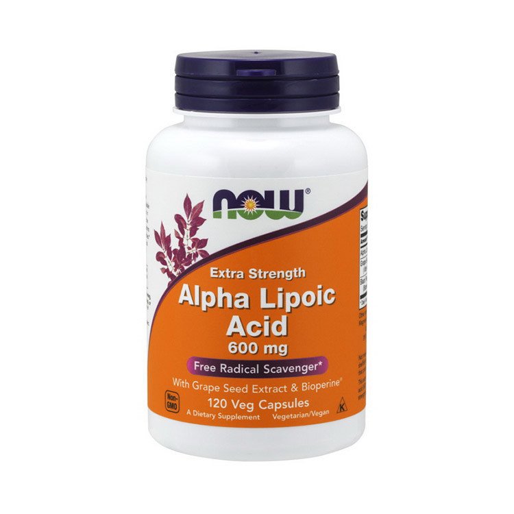 Now Альфа-липоевая кислота Now Foods Alpha Lipoic Acid 600 mg Extra Strength (120 капсул) нау фудс, , 120 