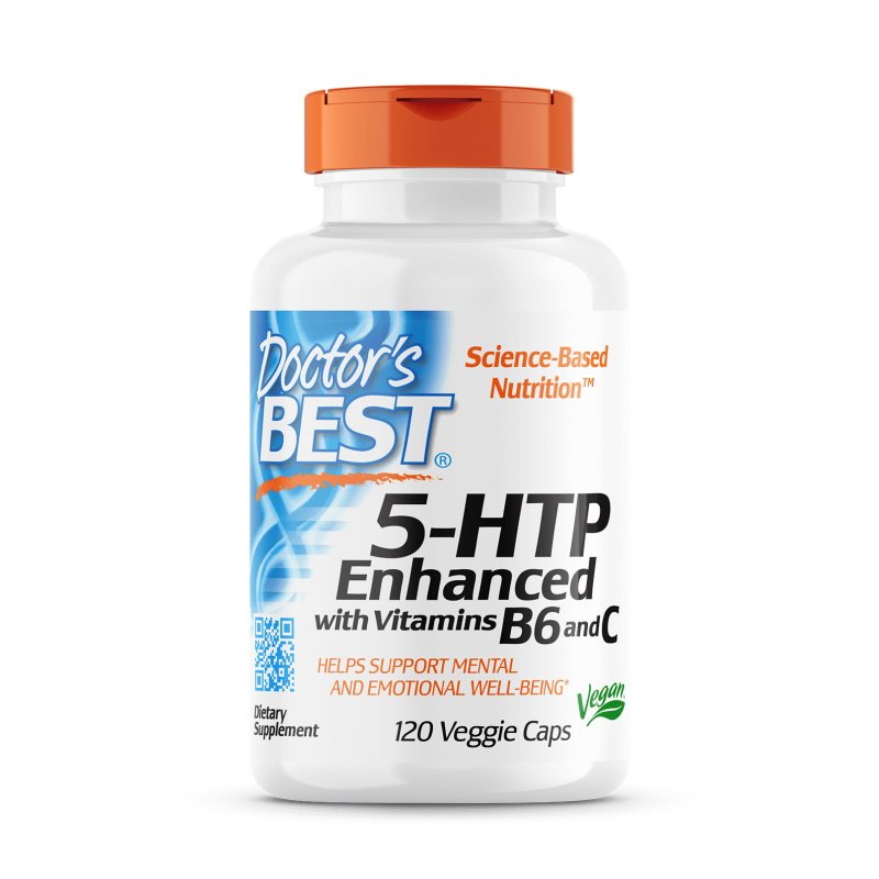 Аминокислота Doctor's Best 5HTP Enhanced with Vitamins B6 &amp; C, 120 вегакапсул,  мл, Doctor's BEST. Аминокислоты. 