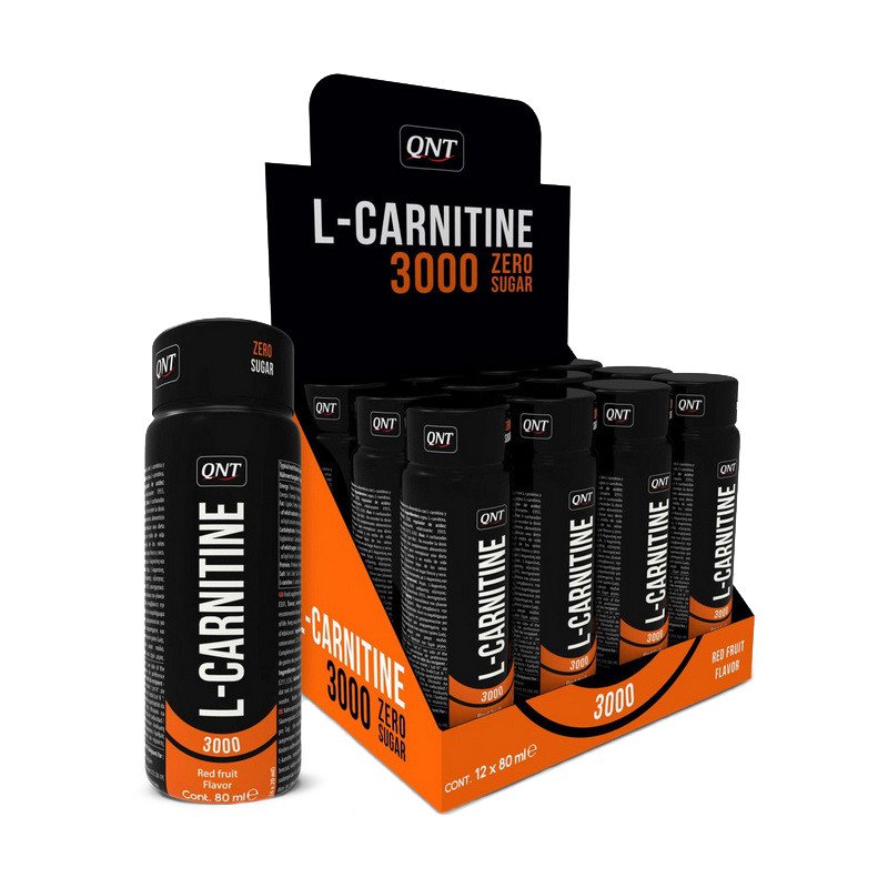 Жидкий Л-карнитин QNT L-carnitine liquid 3000 (12x80 мл) red fruit,  мл, QNT. L-карнитин. Снижение веса Поддержание здоровья Детоксикация Стрессоустойчивость Снижение холестерина Антиоксидантные свойства 