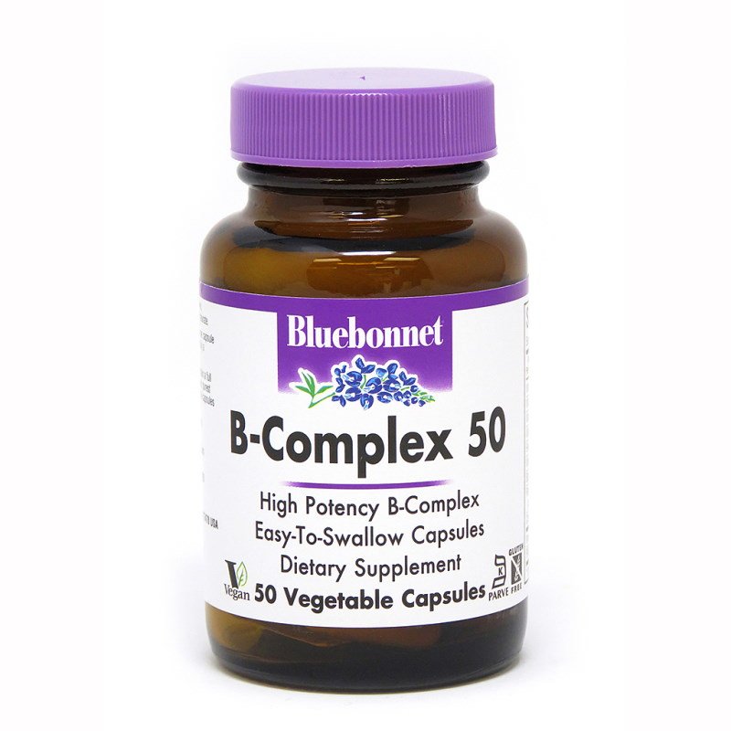 Витамины и минералы Bluebonnet В-Complex 50, 50 вегакапсул,  мл, Bluebonnet Nutrition. Витамины и минералы. Поддержание здоровья Укрепление иммунитета 