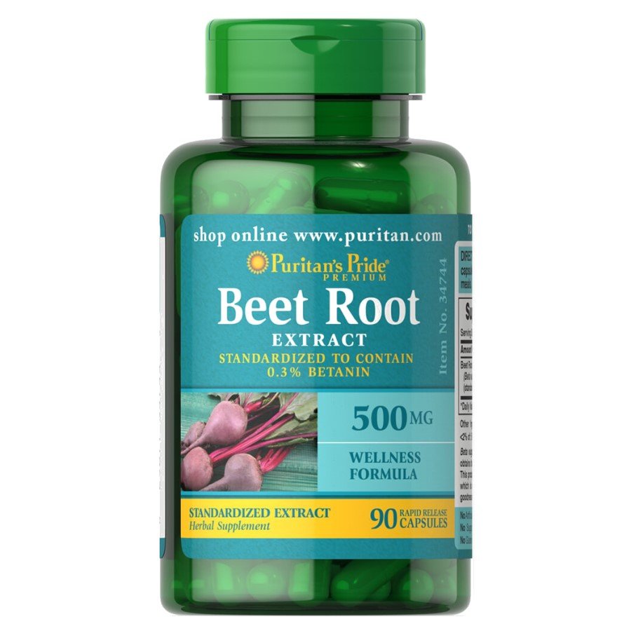 Puritan's Pride Натуральная добавка Puritan's Pride Beet Root Extract 500 mg, 90 капсул, , 