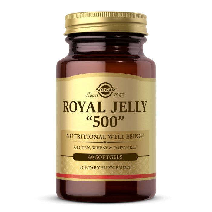 Натуральная добавка Solgar Royal Jelly 500, 60 капсул, СРОК 08.22,  ml, Solgar. Natural Products. General Health 