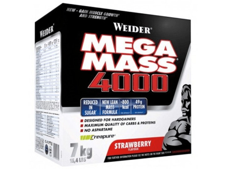 Weider Гейнер Weider Mega Mass 4000 7 kg Strawberry, , 7000 г