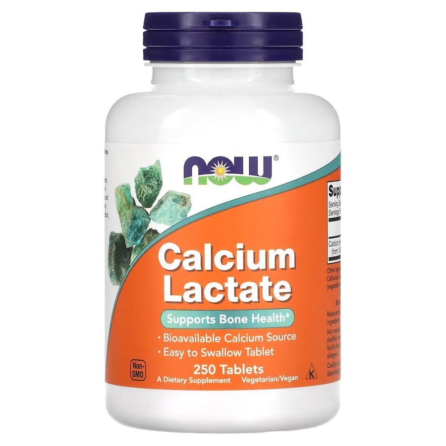 Now Витамины и минералы NOW Calcium Lactate, 250 таблеток, , 