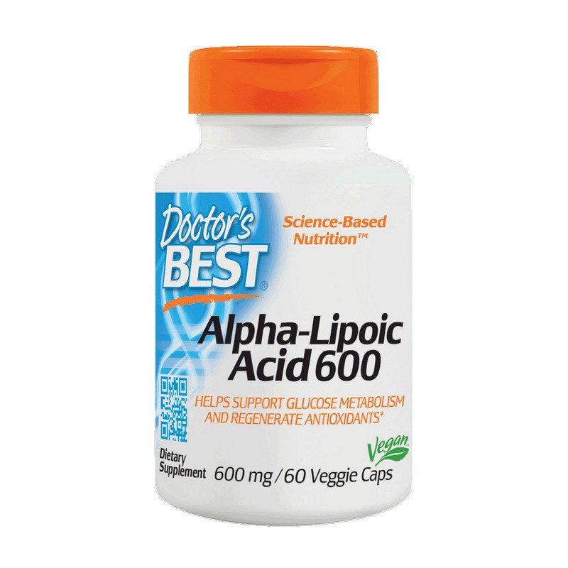 Альфа-липоевая кислота Doctor's BEST Alpha-Lipoic Acid 600 (60 капс) доктор бест,  мл, Doctor's BEST. Альфа-липоевая кислота. Поддержание здоровья Регуляция углеводного обмена Регуляция жирового обмена 