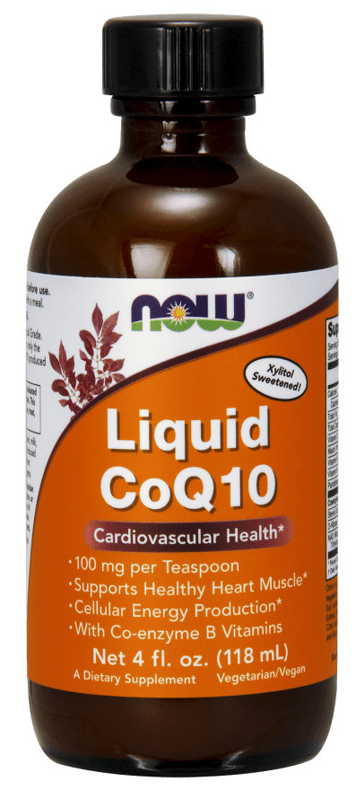 Liquid CoQ10, 118 ml, Now. Coenzym Q10. General Health Antioxidant properties CVD Prevention Exercise tolerance 