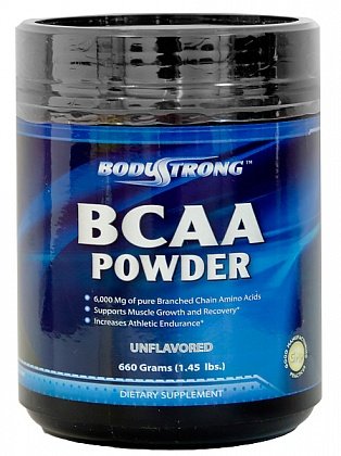 BCAA Powder, 660 g, BodyStrong. BCAA. Weight Loss recovery Anti-catabolic properties Lean muscle mass 