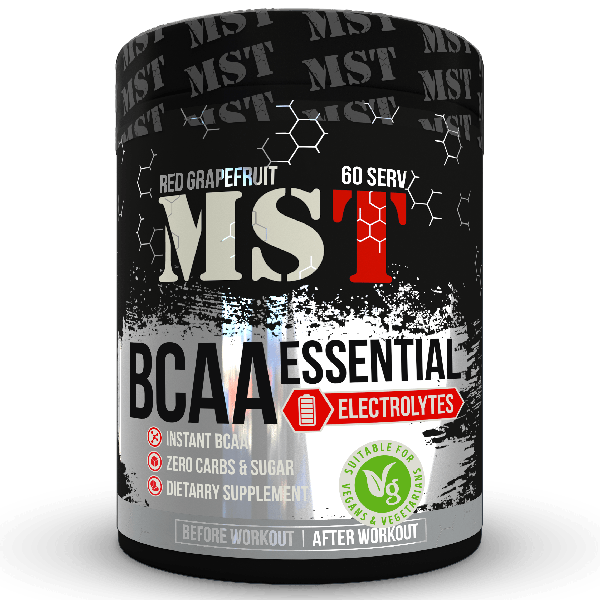 BCAA Essential Electrolytes, 480 g, MST Nutrition. Complejo de aminoácidos. 