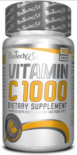 Vitamin C 1000, 100 pcs, BioTech. Vitamin C. General Health Immunity enhancement 