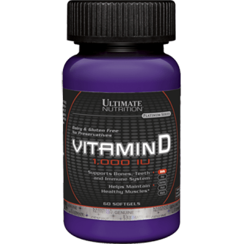 Vitamin D 1000 IU, 60 piezas, Ultimate Nutrition. Vitamina D. 