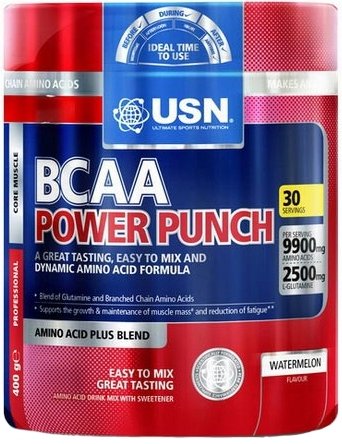 BCAA Power Punch, 400 g, USN. BCAA. Weight Loss recuperación Anti-catabolic properties Lean muscle mass 