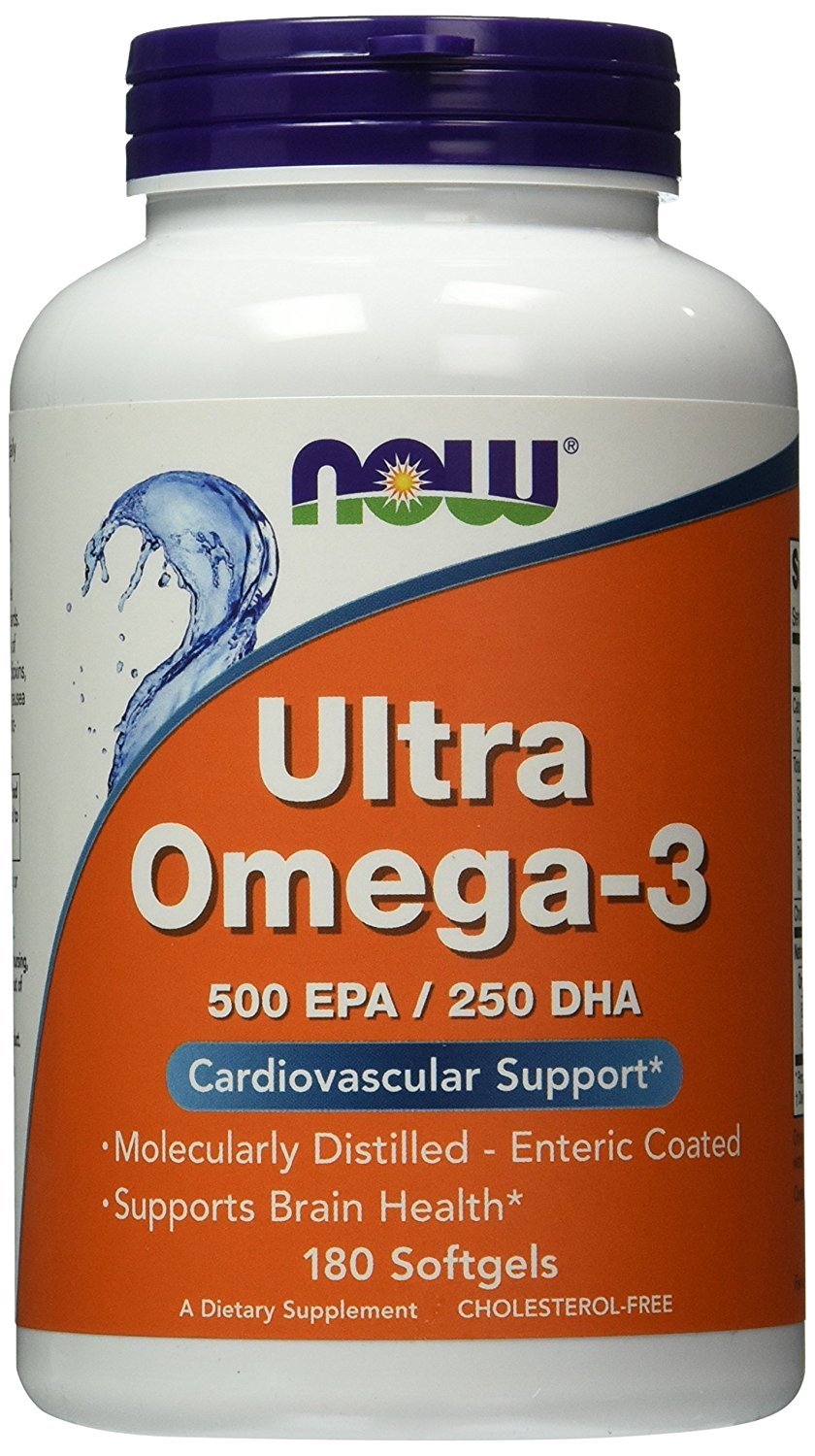 Ultra Omega-3, 180 pcs, Now. Omega 3 (Fish Oil). General Health Ligament and Joint strengthening Skin health CVD Prevention Anti-inflammatory properties 