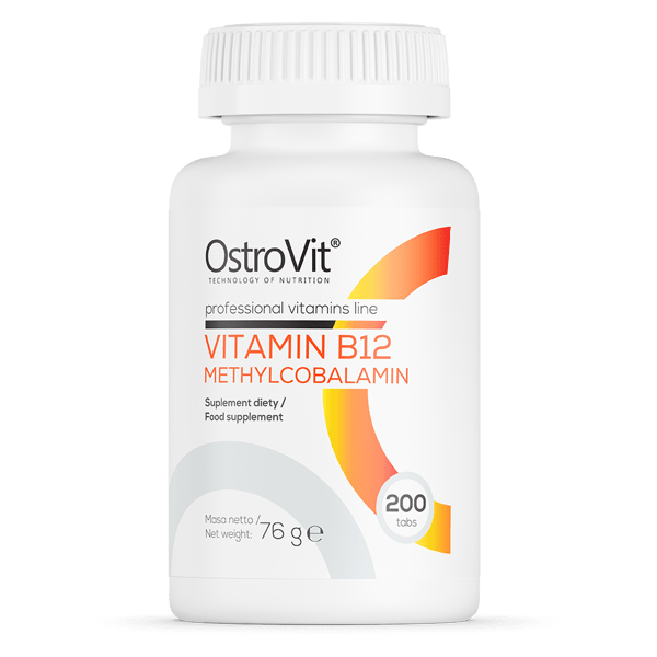 Витамины OstroVit Vitamin B12 Methylocobalamin 200 tabs,  ml, OstroVit. Vitamins and minerals. General Health Immunity enhancement 