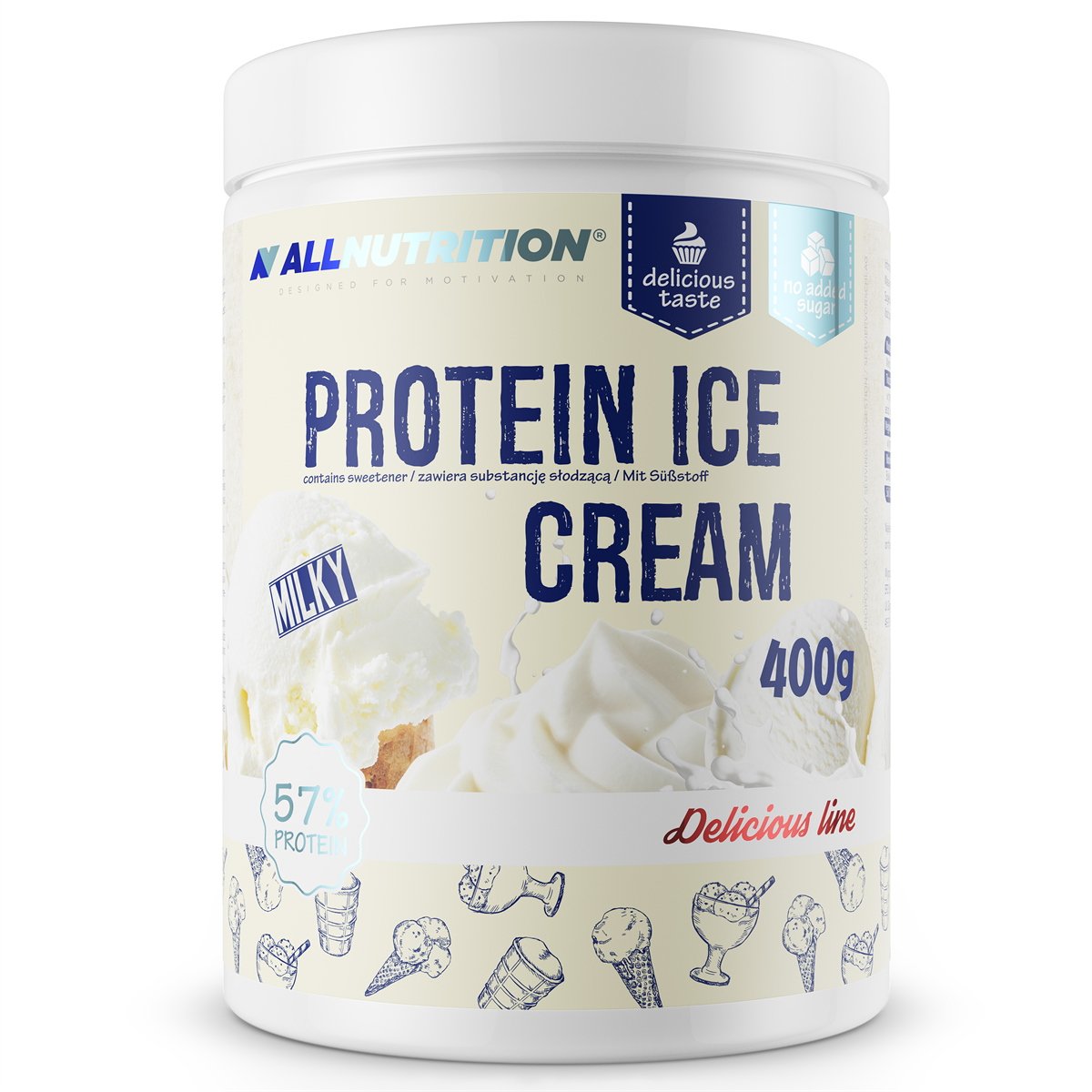 Заменитель питания AllNutrition Protein Ice Cream, 400 грамм Молочный,  ml, AllNutrition. Meal replacement. 