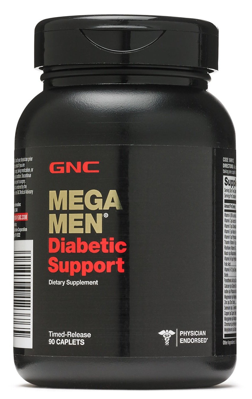 Витамины и минералы GNC Mega Men Diabetic Support, 90 каплет,  мл, GNC. Витамины и минералы. Поддержание здоровья Укрепление иммунитета 