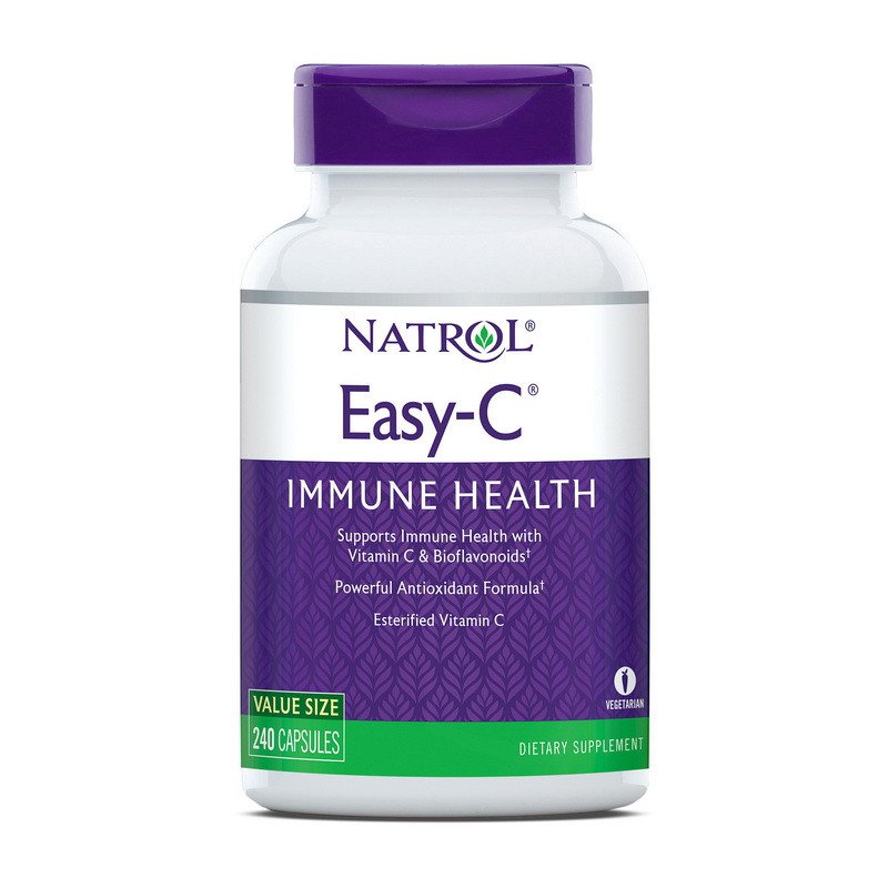 Витамин С Natrol Easy-C 500 mg immune health 240 капсул,  мл, Natrol. Витамин C. Поддержание здоровья Укрепление иммунитета 
