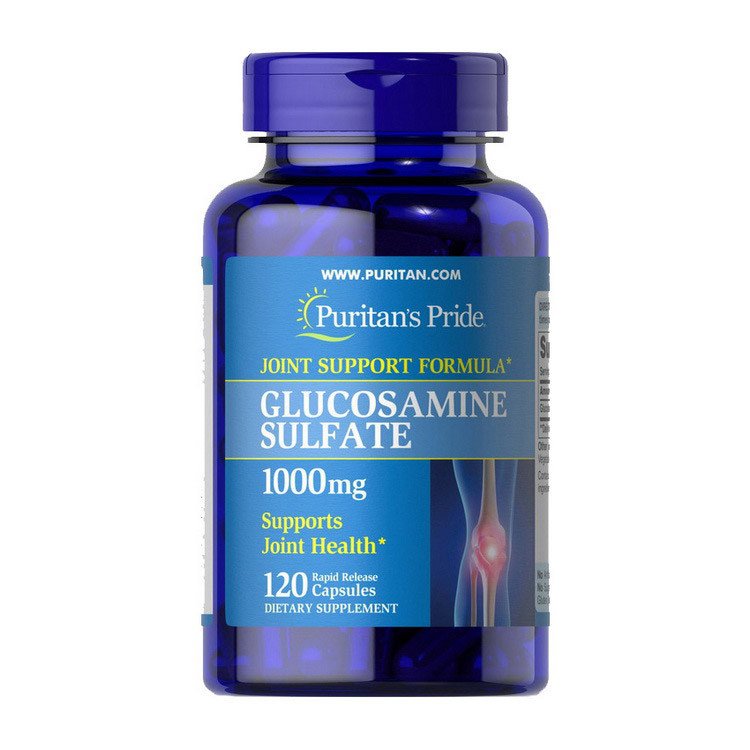 Глюкозамин сульфат Puritan's Pride Glucosamine Sulfate 1000 mg (120 капс) пуританс прайд,  мл, Puritan's Pride. Глюкозамин. Поддержание здоровья Укрепление суставов и связок 