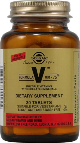 Solgar Formula VM-75 30 таб Без вкуса,  мл, Solgar. Витамины и минералы. Поддержание здоровья Укрепление иммунитета 