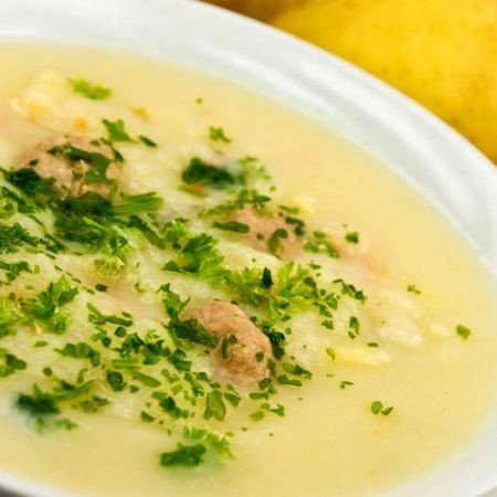 Куриный суп с рисом и сыром