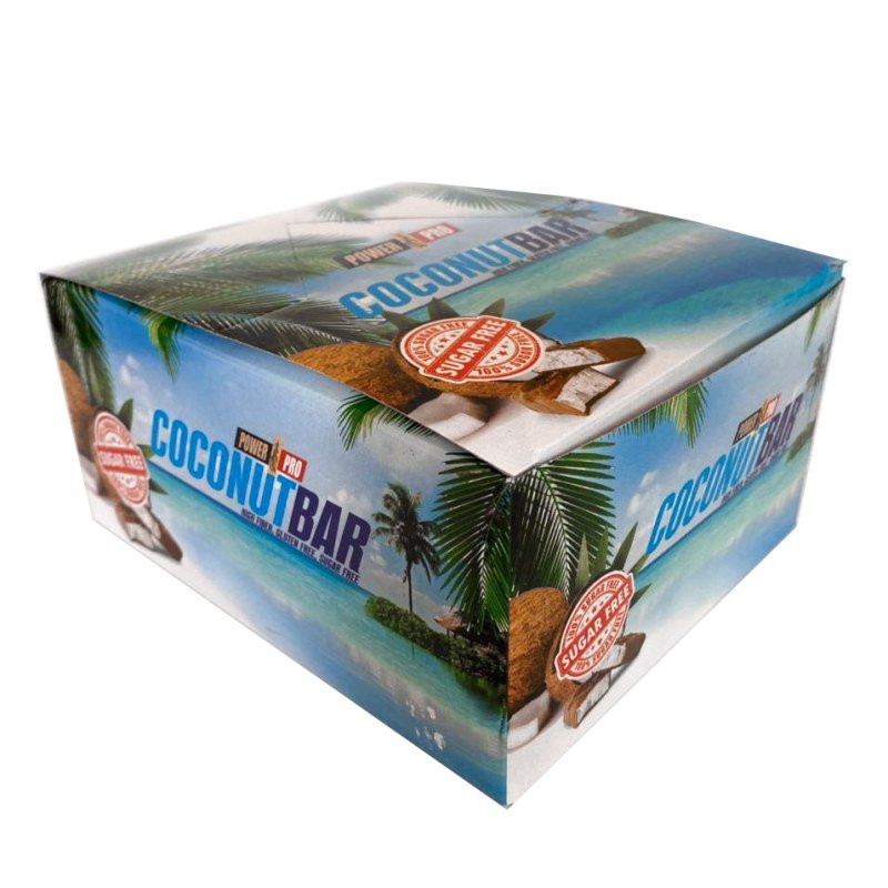 Батончик Power Pro Coconut Bar Sugar Free 50 гр, 20 шт/уп  - кокос,  мл, Power Pro. Батончик. 