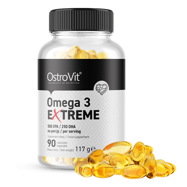 OstroVit Omega 3 Extreme 90 caps,  ml, OstroVit. Omega 3 (Fish Oil). General Health Ligament and Joint strengthening Skin health CVD Prevention Anti-inflammatory properties 