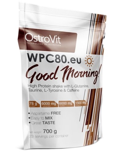 WPC80.eu Good Morning, 700 g, OstroVit. Suero concentrado. Mass Gain recuperación Anti-catabolic properties 