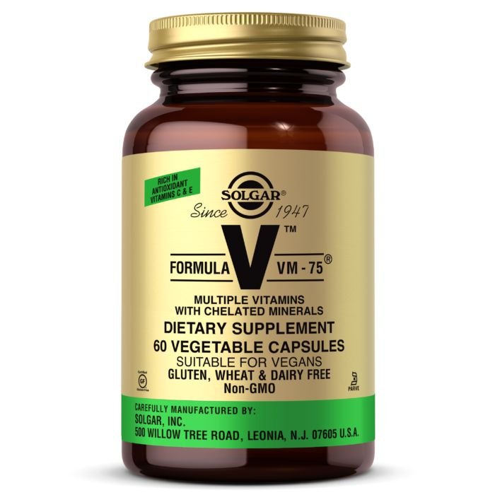 Витамины и минералы Solgar Formula V VM-75, 60 вегакапсул,  ml, Solgar. Vitamins and minerals. General Health Immunity enhancement 