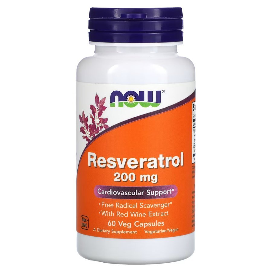 Now Натуральная добавка NOW Resveratrol 200 mg, 60 вегакапсул, , 