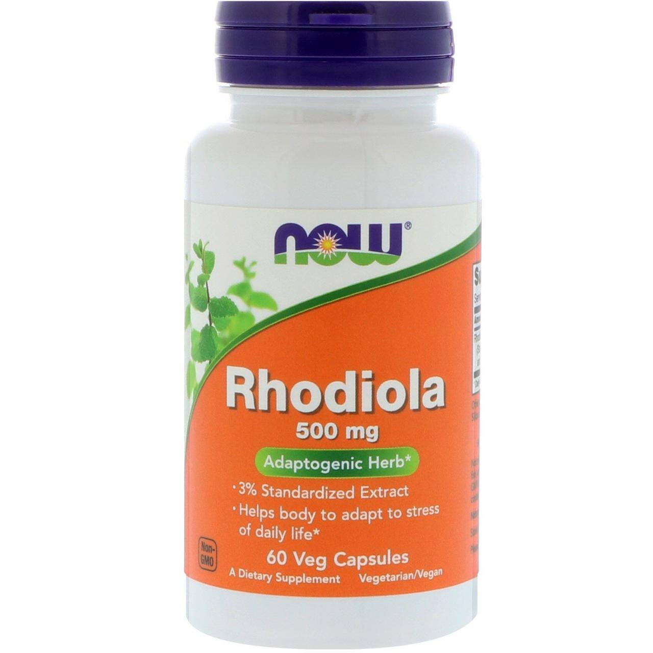 Rhodiola 500 mg NOW Foods 60 Caps,  мл, Now. Послетренировочный комплекс. Восстановление 