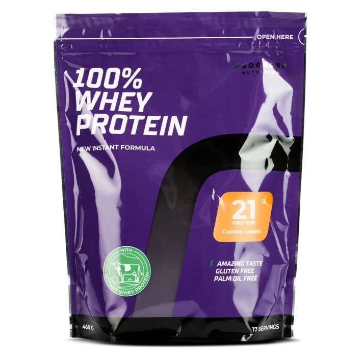 Протеин Progress Nutrition 100% Whey Protein, 460 грамм Печенье-крем,  мл, Progress Nutrition. Протеин. Набор массы Восстановление Антикатаболические свойства 