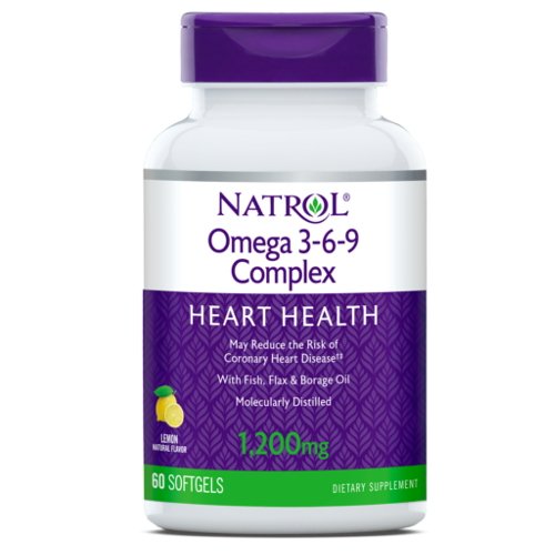 Жирные кислоты Natrol Omega 3-6-9 Complex, 60 капсул ,  ml, Natrol. Fats. General Health 