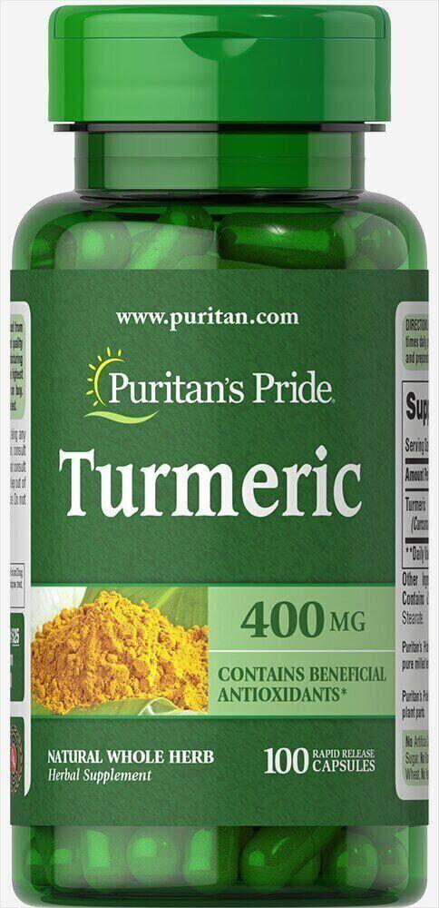 Куркумін Puritan's Pride Turmeric Curcumin 400 mg 100 Caps,  мл, Puritan's Pride. Спец препараты. 
